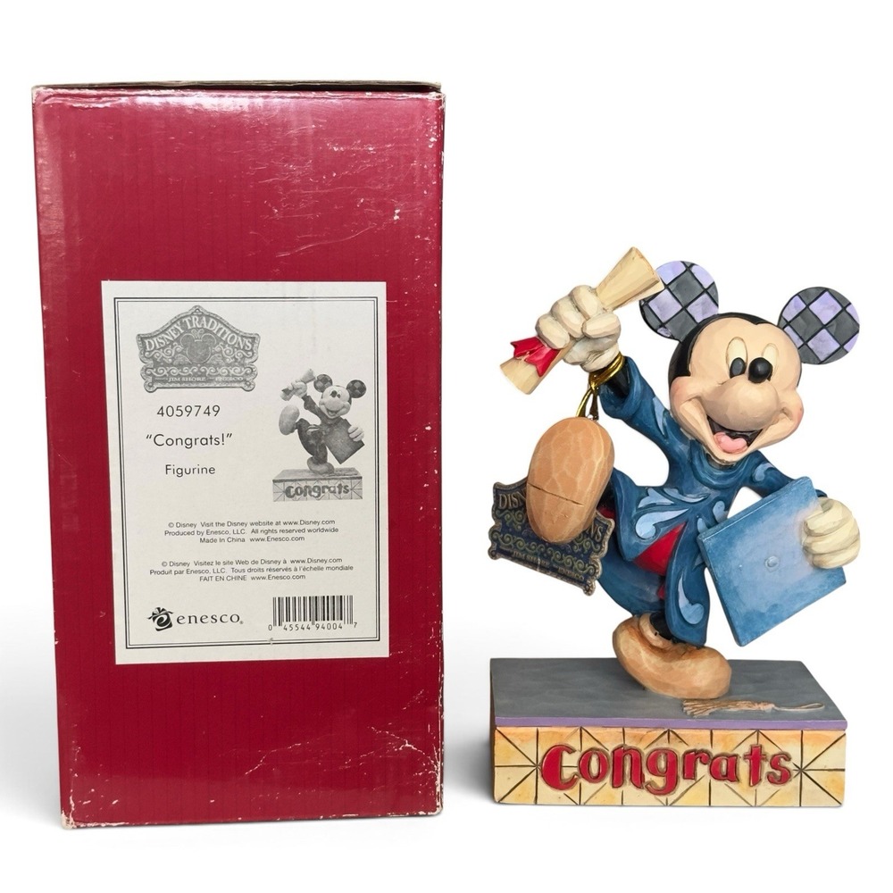 Rare Disney Traditions Mickey Mouse Graduation Congrats! Figurine Figure